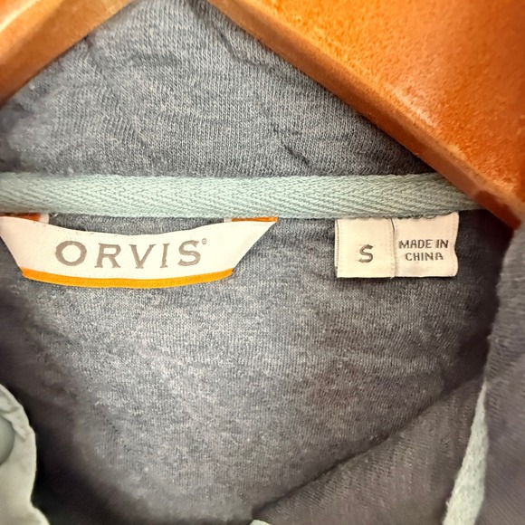 Orvis Quilted Snap T Pullover Sweatshirt Womens Small Gray Blue - Picture 4 of 11